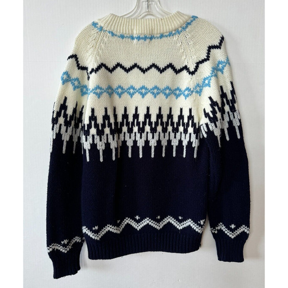 Vintage Silton Of California Nordic Fair Isle Pullover Crewneck L Large Blue - Picture 2 of 7